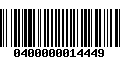 Código de Barras 0400000014449