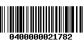 Código de Barras 0400000021782