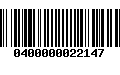 Código de Barras 0400000022147