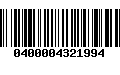 Código de Barras 0400004321994