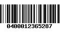 Código de Barras 0400012365287