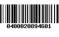 Código de Barras 0400020894601