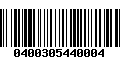 Código de Barras 0400305440004