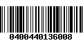 Código de Barras 0400440136008