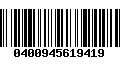 Código de Barras 0400945619419