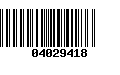 Código de Barras 04029418