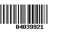 Código de Barras 04039921