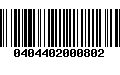 Código de Barras 0404402000802