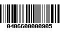 Código de Barras 0406600000905