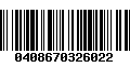 Código de Barras 0408670326022