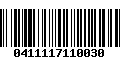 Código de Barras 0411117110030