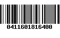 Código de Barras 0411601816400