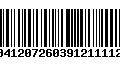 Código de Barras 041207260391211112