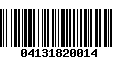 Código de Barras 04131820014