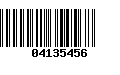 Código de Barras 04135456