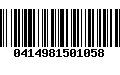 Código de Barras 0414981501058