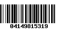 Código de Barras 04149815319