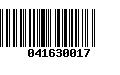 Código de Barras 041630017