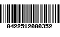 Código de Barras 0422512000352