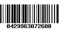 Código de Barras 0429963072600