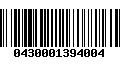 Código de Barras 0430001394004