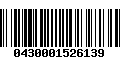 Código de Barras 0430001526139