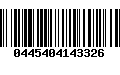 Código de Barras 0445404143326