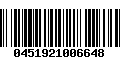 Código de Barras 0451921006648