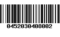 Código de Barras 0452030408002