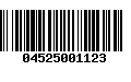 Código de Barras 04525001123