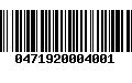 Código de Barras 0471920004001