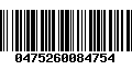 Código de Barras 0475260084754
