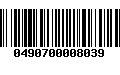 Código de Barras 0490700008039