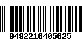 Código de Barras 0492210405025