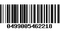 Código de Barras 0499005462218