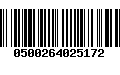 Código de Barras 0500264025172