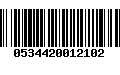 Código de Barras 0534420012102