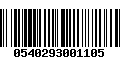 Código de Barras 0540293001105