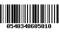 Código de Barras 0540340605010