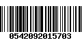 Código de Barras 0542092015703