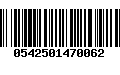 Código de Barras 0542501470062