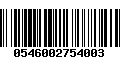 Código de Barras 0546002754003