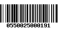 Código de Barras 0550025000191