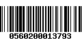 Código de Barras 0560200013793