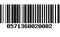 Código de Barras 0571360020002