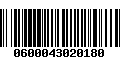 Código de Barras 0600043020180