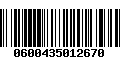 Código de Barras 0600435012670