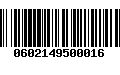 Código de Barras 0602149500016