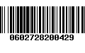 Código de Barras 0602728200429