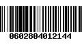 Código de Barras 0602804012144